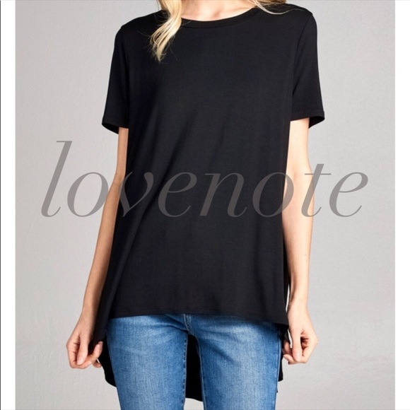 1 M • Tunic Tee Short Sleeve Hi Low Hem - Picture 3 of 5